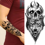 Popxstar Teenagers over Knee Tattoo Men Small Men's TattoosGod Cross Lion Temporary Tattoos For Men Women Realistic Compass Lion Fake Tatoos Forearm Jesus Christ Thigh Tattoo Sticker