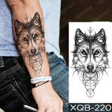 Popxstar New Year's Day Valentine's Day  Waterproof Temporary Tattoo Sticker Forest Lion Tiger Bear Flash Tattoos Women Leopard Wolf Crown Body Art Arm Fake Tatoo Men