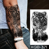 Popxstar New Year's Day Valentine's Day  Waterproof Temporary Tattoo Sticker Forest Lion Tiger Bear Flash Tattoos Women Leopard Wolf Crown Body Art Arm Fake Tatoo Men