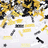 Popxstar 15g Black Gold Graduation Confetti Table Decorations PVC Happy Birthday Confetti For Congrats Grad Party Decorations