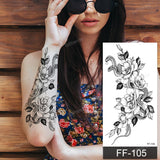 Popxstar fake henna tattoo mandala lotus flowers jewery arabic indian egyptian tattoo sleeve hand finger breast tatoo black waterproof