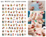 Popxstar Merry Christmas 3D Nails Sticker Winter Cute Cartoon Sliders Snowflake Elk Xmas Tree Decal UV Gel Polisn Manicures Foils Decor