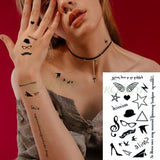 Popxstar Waterproof Temporary Tattoo Sticker black machine gun tatto flash tatoo fake tattoos for men women