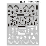 Popxstar Geometric Lines Flowers Leaves 3D Nail Sticker Figure Woman Face Pattern Special Self Adhesive Nail Art Decals Manicures Sliders