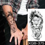 Popxstar New Year's Day Valentine's Day  Waterproof Temporary Tattoo Sticker Forest Lion Tiger Bear Flash Tattoos Women Leopard Wolf Crown Body Art Arm Fake Tatoo Men