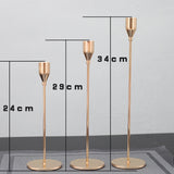 Popxstar 3Pcs/Set Chinese Style Metal Candle Holders Simple Golden Wedding Decoration Bar Party Living Room Decor Home Decor Candlestick