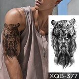 Popxstar New Year's Day Valentine's Day  Waterproof Temporary Tattoo Sticker Forest Lion Tiger Bear Flash Tattoos Women Leopard Wolf Crown Body Art Arm Fake Tatoo Men