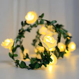 Popxstar 1.5/3/6M Rose LED Fairy String Lights Battery Powered Flower Garland For Wedding Valentine's Day Event Party Garland Decoration