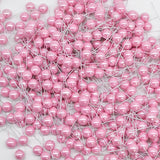 Popxstar Valentine's Day 50pcs 12mm Mini Pearl Plastic Stamen Artificial Flower Cherry Fruit Stamens Wedding Christmas Wreaths DIY Gift Box Decoration