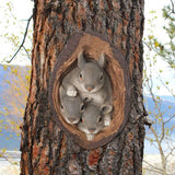 Popxstar Squirrel Tree Hugger Yard Art Outdoor Tree Hole Statues Tree Face Decor Novelty Garden Decoration Outdoor Yard Art Sculpture