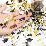 Popxstar 15g Black Gold Graduation Confetti Table Decorations PVC Happy Birthday Confetti For Congrats Grad Party Decorations