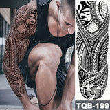 Popxstar Large Arm Sleeve Tattoo Lion Crown King Rose Waterproof Temporary Tatoo Sticker Wild Wolf Tiger Men Full Skull Totem Tatto