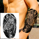 Popxstar Waterproof Temporary Tattoo Sticker Forest Lion Tiger Bear Flash Tattoos Women Leopard Wolf Crown Body Art Arm Fake Tatoo Men