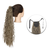 Popxstar Synthetic Corn Wavy Long Ponytail  Hairpiece Wrap on Clip Hair Extensions Ombre Brown Pony Tail Blonde Fack Hair