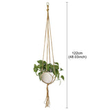 Popxstar Valentine's Day Handmade Flower Hanging Pot Rope Net Macrame Plant Hanger Flower Pot for Home Wall Decoration Courtyard Garden Planter Basket