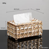 Popxstar New Year Valentine's Day Diamond Tissue Box Home Storage Box Pen Holder Napkin Holder Metal Bedroom Kitchen Living Room Decor Gift Nordic Home Storage