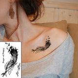 Popxstar Feather Bird 8 Element Pattern Dandelion Temporary Tattoo Sticker Fake Tattoos for Women Men Body Makeup Waterproof Stickers