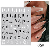 Popxstar French 3D Nail Decals Stickers Stripe Line French Tips Transfer Nail Art Manicure Decoration Gold Reflective Glitter Stickers