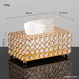 Popxstar New Year Valentine's Day Diamond Tissue Box Home Storage Box Pen Holder Napkin Holder Metal Bedroom Kitchen Living Room Decor Gift Nordic Home Storage