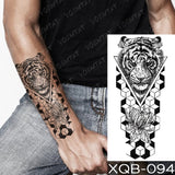 Popxstar New Year's Day Valentine's Day  Waterproof Temporary Tattoo Sticker Forest Lion Tiger Bear Flash Tattoos Women Leopard Wolf Crown Body Art Arm Fake Tatoo Men