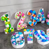 Diy Balloons Numbers Mosaic Balloon Filling Box Mosaic Number Alphabet Frames Balloon Decoration Baby Party Anniversary Decor