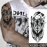 Popxstar New Year's Day Valentine's Day  Waterproof Temporary Tattoo Sticker Forest Lion Tiger Bear Flash Tattoos Women Leopard Wolf Crown Body Art Arm Fake Tatoo Men