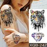 Popxstar New Year's Day Valentine's Day  Waterproof Temporary Tattoo Sticker Forest Lion Tiger Bear Flash Tattoos Women Leopard Wolf Crown Body Art Arm Fake Tatoo Men