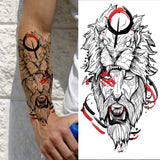 Popxstar Teenagers over Knee Tattoo Men Small Men's TattoosGod Cross Lion Temporary Tattoos For Men Women Realistic Compass Lion Fake Tatoos Forearm Jesus Christ Thigh Tattoo Sticker