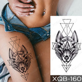 Popxstar New Year's Day Valentine's Day  Waterproof Temporary Tattoo Sticker Forest Lion Tiger Bear Flash Tattoos Women Leopard Wolf Crown Body Art Arm Fake Tatoo Men