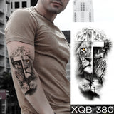 Popxstar New Year's Day Valentine's Day  Waterproof Temporary Tattoo Sticker Forest Lion Tiger Bear Flash Tattoos Women Leopard Wolf Crown Body Art Arm Fake Tatoo Men