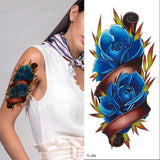 Popxstar Red Color Rose Tatoo Blossom Flower Brand New Fashion Waterproof Temporary Tattoo Sticker Tatoo Girls Tatto Women Fake Henna