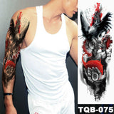 Popxstar Large Arm Sleeve Tattoo Lion Crown King Rose Waterproof Temporary Tatoo Sticker Wild Wolf Tiger Men Full Skull Totem Tatto