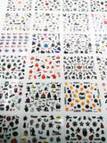 Popxstar 24Sheets in 1 Halloween 3D Nail Art Sticker Black Nail Art Nails Stickers Adhesive Skull Nail Art Lace Stickers Decals Transfers