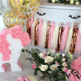 Popxstar 15pcs Rose Gold Paper Tassel Garland Kids Adult Happy Birthday Party Decoration First 1st Baby Boy Girl One Year Banner Supplies