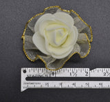 Popxstar 20Pcs/lot 4cm PE Foam Silk Rose Artificial Flowers Heads for Wedding Home Decoration DIY Scrapbooking Wreath Fake Rose Flower