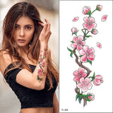 Popxstar Red Color Rose Tatoo Blossom Flower Brand New Fashion Waterproof Temporary Tattoo Sticker Tatoo Girls Tatto Women Fake Henna