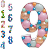 Popxstar Diy Balloons Numbers Mosaic Balloon Filling Box Mosaic Number Alphabet Frames Balloon Decoration Baby Party Anniversary Decor