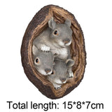 Popxstar Squirrel Tree Hugger Yard Art Outdoor Tree Hole Statues Tree Face Decor Novelty Garden Decoration Outdoor Yard Art Sculpture