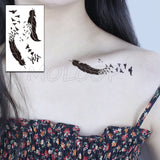 Popxstar Feather Bird 8 Element Pattern Dandelion Temporary Tattoo Sticker Fake Tattoos for Women Men Body Makeup Waterproof Stickers