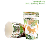 Popxstar Jungle Animals Disposable Tableware Wild One Woodland Safari 1st Birthday Party Decoration Kids Baby Shower Jungle Themed Party