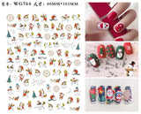 Popxstar Merry Christmas 3D Nails Sticker Winter Cute Cartoon Sliders Snowflake Elk Xmas Tree Decal UV Gel Polisn Manicures Foils Decor