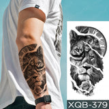 Popxstar New Year's Day Valentine's Day  Waterproof Temporary Tattoo Sticker Forest Lion Tiger Bear Flash Tattoos Women Leopard Wolf Crown Body Art Arm Fake Tatoo Men