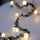 Popxstar 1.5/3/6M Rose LED Fairy String Lights Battery Powered Flower Garland For Wedding Valentine's Day Event Party Garland Decoration