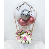 Popxstar Balloon Flowers Gift Box Packing Lid Wedding Party Cylinder Candy Round Custom Logo Luxury Cardboard Rose Bouquet Package I Love