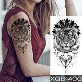 Popxstar New Year's Day Valentine's Day  Waterproof Temporary Tattoo Sticker Forest Lion Tiger Bear Flash Tattoos Women Leopard Wolf Crown Body Art Arm Fake Tatoo Men