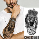 Popxstar Waterproof Temporary Tattoo Sticker Forest Lion Tiger Bear Flash Tattoos Women Leopard Wolf Crown Body Art Arm Fake Tatoo Men