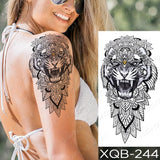 Waterproof Temporary Tattoo Sticker Crusader Wings Cross Warrior Flash Tattoos Lion Wolf Body Art Arm Fake Sleeve Tatoo Men