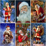 Popxstar Santa Claus Diy 5D Diamond Painting Full Square/Round Drill Cartoon Diamont Embroidery Cross Stitch Home Decor Christmas Gift