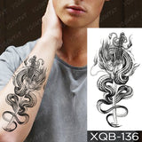 Waterproof Temporary Tattoo Sticker Crusader Wings Cross Warrior Flash Tattoos Lion Wolf Body Art Arm Fake Sleeve Tatoo Men