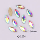 Popxstar 20pcs Crystals Nail Diamond Stone Strass AB Glass Rhinestones For 3D Nails Art Decorations Supplies Jewelry QB217-246A